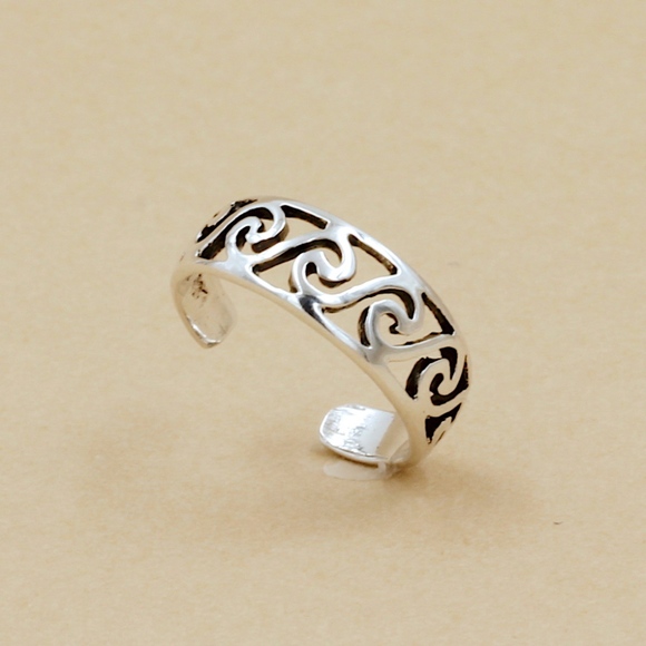 Jewelry - Swirl Wave Toe Ring 925 Sterling Silver